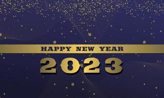 Happy New Year  Celebration 2023 with typography lettering. Vector illustration, text and number