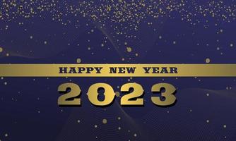 feliz celebración de año nuevo 2023 con letras tipográficas. ilustración vectorial, texto y número vector