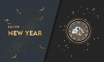 Happy New Year  Celebration 2023 with typography lettering. Vector illustration, text and number