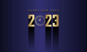 Happy New Year  Celebration 2023 with typography lettering. Vector illustration, text and number