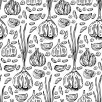 Garlic pattern wallpaper. Pattern. Garlic symbol vector. vector