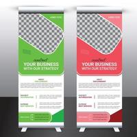 professional corporate business roll up banner or billboard, advertisement web stand ads design vector