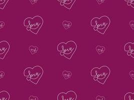 Love cartoon character seamless pattern on pink background vector