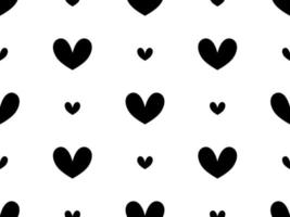 Heart cartoon character seamless pattern on white background vector