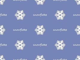 Snow Flake cartoon character seamless pattern on blue background vector