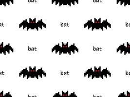 Bat cartoon character seamless pattern on white background vector