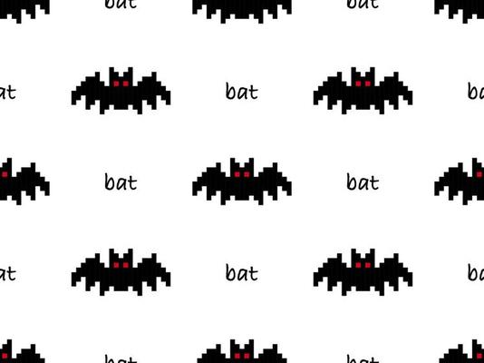 Bat cartoon character seamless pattern on white background
