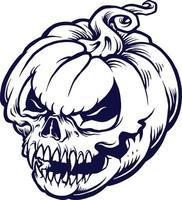 Skull Pumpkin Halloween Silhouette vector