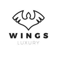 Outline Luxury Freedom Wing Logo Template vector