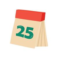 calendario de navidad dibujado a mano con el número 25. ilustración vectorial para tarjetas de felicitación, carteles, pegatinas y diseño de temporada. vector