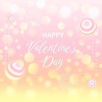 happy valentine day sparkling background with abstract ornament blue pink template design for social media post vector