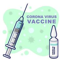 covid 19 corona virus vaccine organic flat cartoon style bottles and syringe hygiene vector illustration design