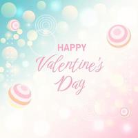 happy valentine day sparkling background with abstract ornament blue pink template design for social media post vector