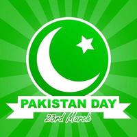 pakistan day in circle flag square social media template background design vector
