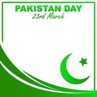 pakistan day 23 march soacial media post with copy space area text space template vector illustration background design poster