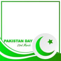 pakistán día 23 de marzo publicación en medios sociales con área de espacio de copia plantilla de espacio de texto ilustración vectorial cartel de diseño de fondo vector