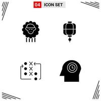 4 Icons Solid Style Grid Based Creative Glyph Symbols for Website Design Simple Solid Icon Signs Isolated on White Background 4 Icon Set vector