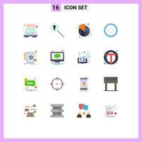 16 Universal Flat Color Signs Symbols of develop creative pie loading connection Editable Pack of Creative Vector Design Elements