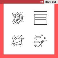 4 Icon Pack Line Style Outline Symbols on White Background Simple Signs for general designing vector