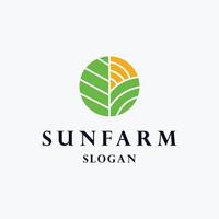 Sun farm logo template vector illustration design