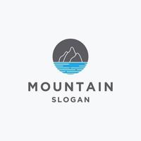 plantilla de vector de logotipo de arroyo de río de pico de montaña