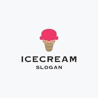 helado de logotipo. emblema de helado italiano. helado en un gofre vector