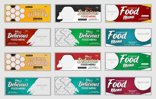 Web banner design template bundle, set of Facebook banner Designs