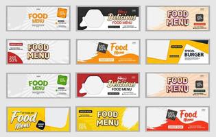 Web banner design template bundle, set of Facebook banner Designs vector