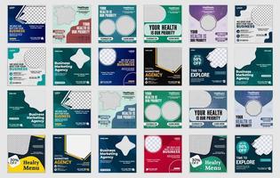 Social media post design template bundle, set of Social Media Post Designs vector