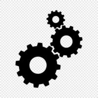 Cogwheel group black vector icon. Gear set simple glyph web symbol. Setting gears icon. Gears cog wheel group connection. Vector illustration