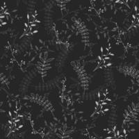 Vector hand drawn pattern with autumn elements on the dark gray background. Chalkboard imitation. Vector illustration