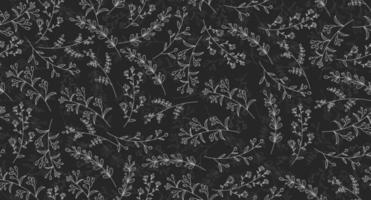 Vector hand drawn pattern with autumn elements on the dark gray background. Chalkboard imitation. Vector illustration