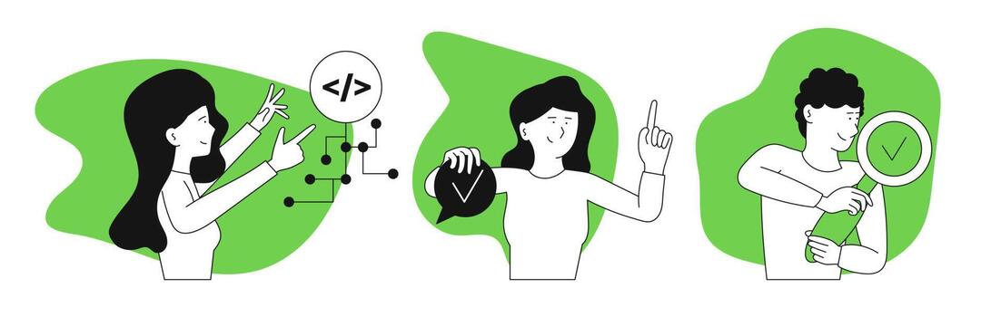 Ilustración de vector de gestión de tareas con conjunto de personas. horario comercial y tiempo de organización. lista de verificación de la oficina y desarrollo de estrategias. planificación de empleados finanzas y control de proyectos de trabajo