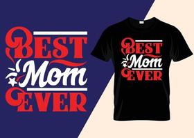 el mejor diseño de camiseta de tipografía de mamá vector