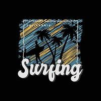 Surfing California illustration typography. perfect for t shirt design vector