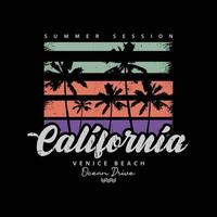 California surfing illustration typography. perfect for t shirt design vector