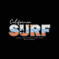 California surfing illustration typography. perfect for t shirt design vector