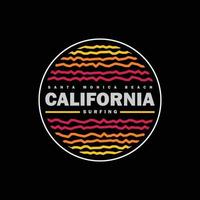 California surfing illustration typography. perfect for t shirt design vector