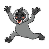 Cute little driil monkey cartoon walking vector