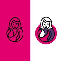 encantadora madre mamá y bebé logo vector gráfico concepto ilustraciones