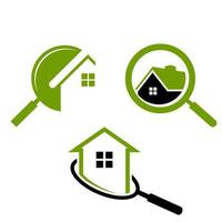 set of Searching House With Magnifying Glass Symbol Logo Design illustrations vector