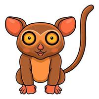 Cute little tarsier cartoon sitting vector