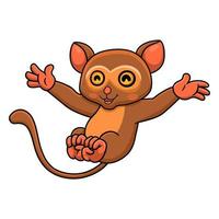 Cute little tarsier cartoon posing vector