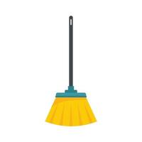 Cleaning brush mop icon flat isolated vector