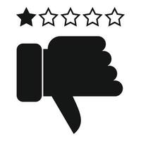Negative product review icon simple vector. Online evaluation vector