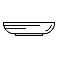 Lunch plate icon outline vector. Dinner dish vector