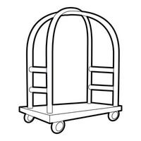 Cart in hotel icon, outline style vector