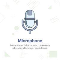 icono de ilustración de vector de micrófono