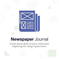 periódico, diario, vector, ilustración, icono vector