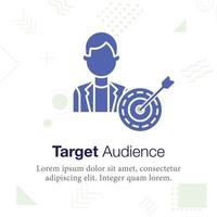 Target Audience, aim, arrow vector illustration icon